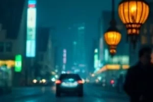 《铁轨与萤火》夜行列车窗外飞散的萤火虫光点